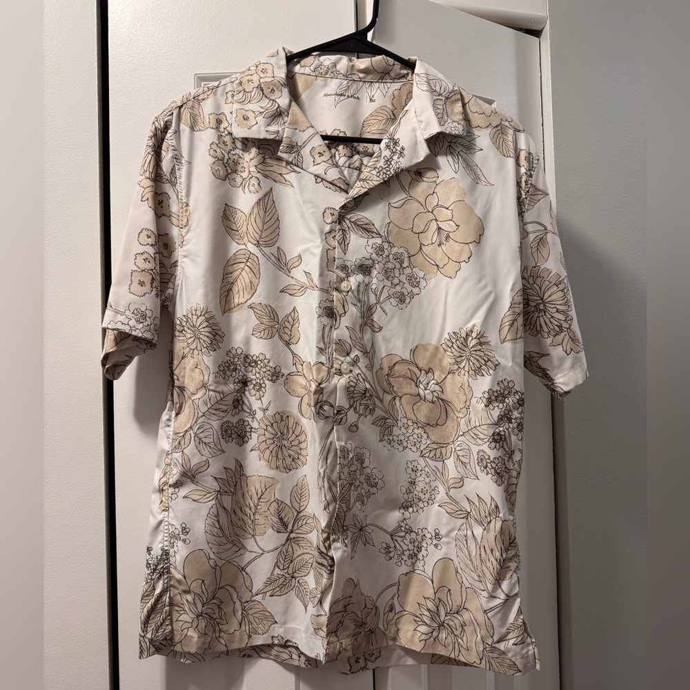 Abercrombie & Fitch Beige Floral Men's Shirt